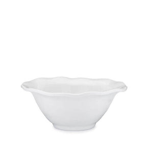 Q SQUARED Ruffle White Melamine Round Cereal Bowl Set Of 4