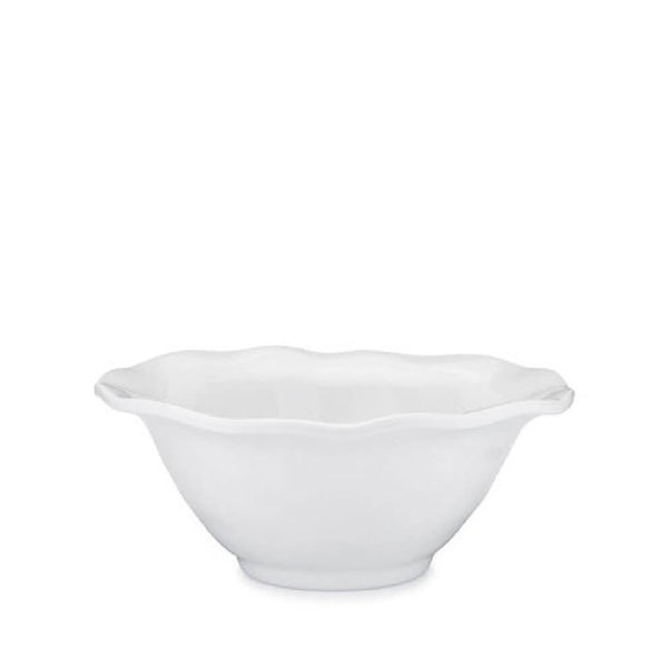 Q SQUARED Ruffle White Melamine Round Cereal Bowl Set Of 4