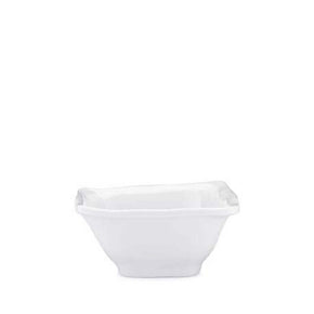 Q SQUARED Ruffle White Melamine Square Mini Dip Bowl Set Of 8