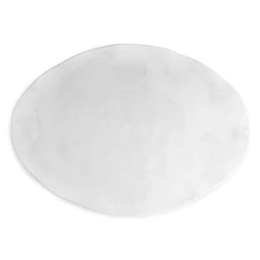 Q SQUARED Ruffle White Melamine Oval Platter Set Of 4