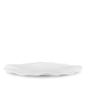 Q SQUARED Ruffle White Melamine Oval Platter Set Of 4