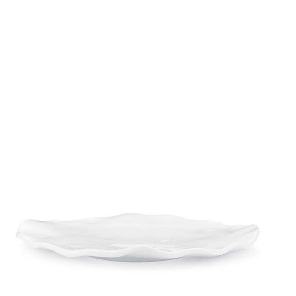 Q SQUARED Ruffle White Melamine Oval Platter Set Of 4