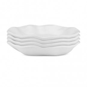 Q SQUARED Ruffle Melamine Round Dinner Bowl Set of 8