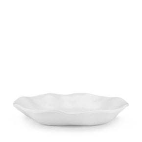 Q SQUARED Ruffle White Melamine Round Dinner Bowl Set Of 4