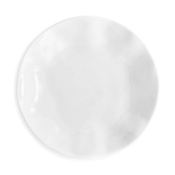 Q SQUARED Ruffle White Melamine Round Dinner Bowl Set Of 4