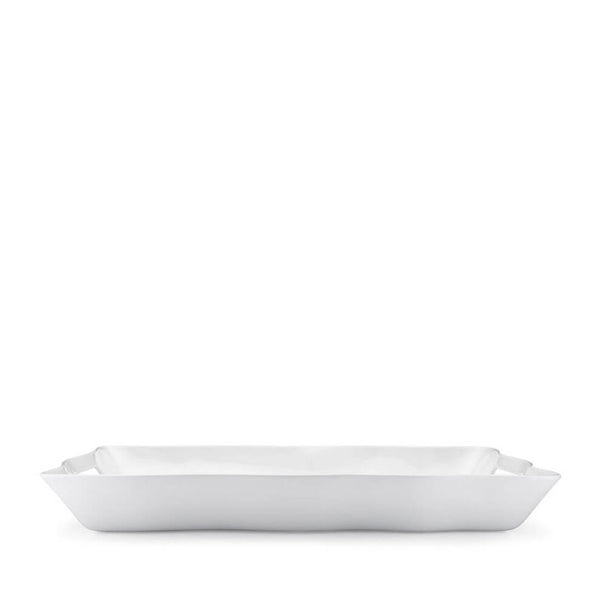 Q SQUARED Ruffle White Melamine Rectangle Tray Set Of 4