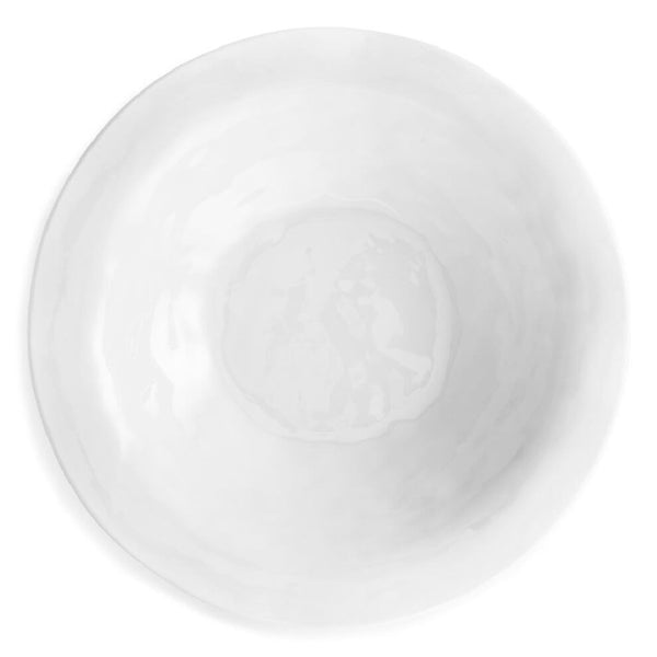 Q SQUARED Ruffle White Melamine Round Shallow Serving Bowl Set Of 4