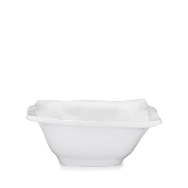 Q SQUARED Ruffle White Melamine Square Cereal Bowl Set Of 4