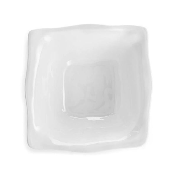 Q SQUARED Ruffle White Melamine Square Cereal Bowl Set Of 4