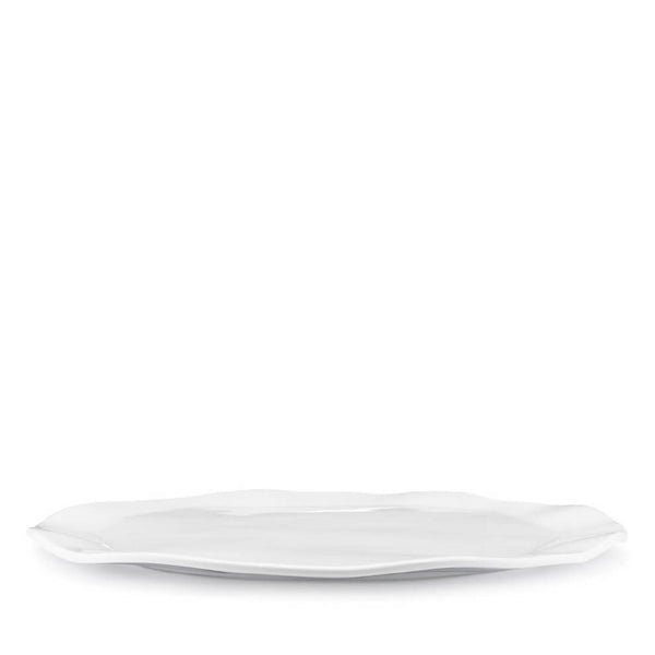 Q SQUARED Ruffle White Melamine Turkey Platter Set Of 4