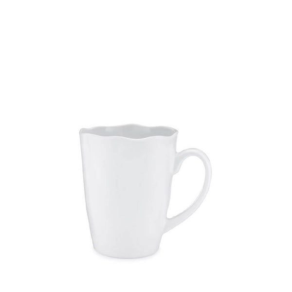 Q SQUARED Ruffle White Melamine Mug Set Of 4