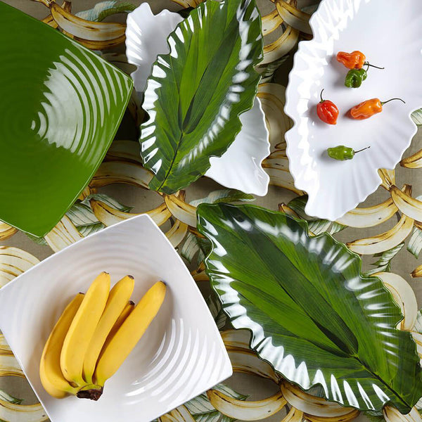 Q SQUARED Zen Melamine Leaf Platter Set of 4