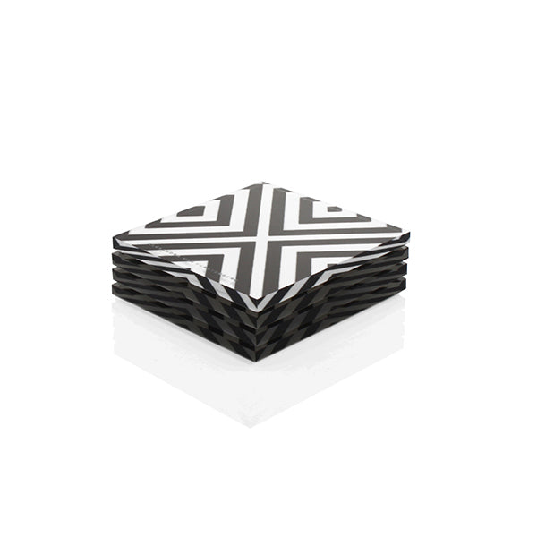 ALEXANDRA VON FURSTENBERG Acrylic X-Printed Coasters - 4 Pack