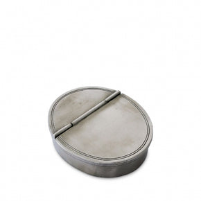 MATCH PEWTER Oval Lidded Cigar Ashtray