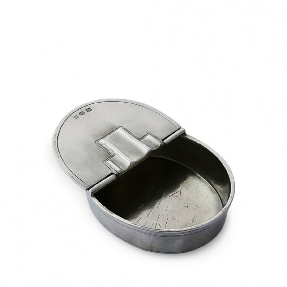 MATCH PEWTER Oval Lidded Cigar Ashtray
