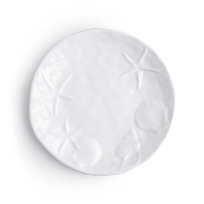 Q SQUARED Captiva Sea Life White Melamine Salad Plate Set Of 4