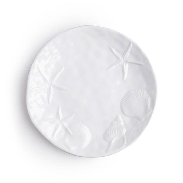 Q SQUARED Captiva Sea Life White Melamine Salad Plate Set Of 4