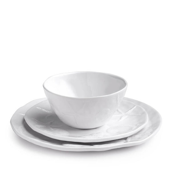 Q SQUARED Captiva Sea Life White Melamine Dinner Plate Set Of 4