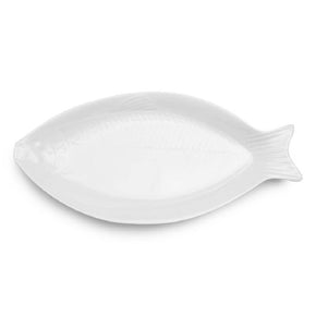 Q SQUARED Fish White Melamine Serving Platter Set Of 4