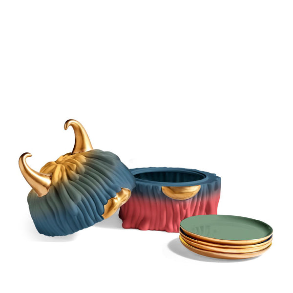 L'OBJET Haas Malibu Monster Box + Plates Set Of 4 - Special Edition