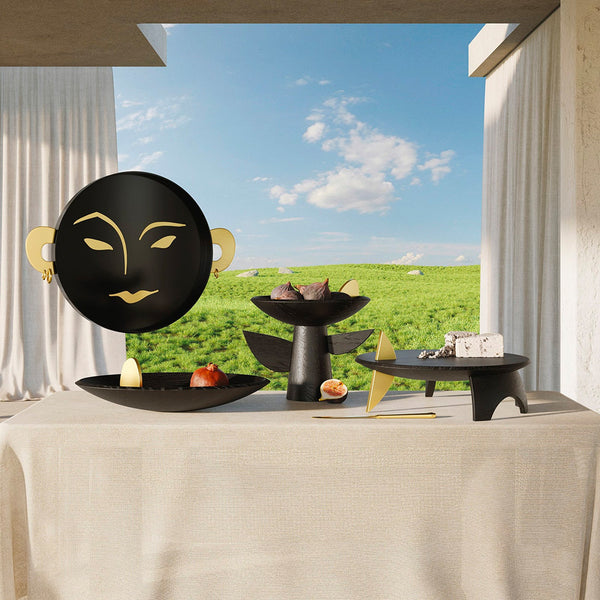 L'OBJET Kelly Behun Leaf Flat Platter on Stand