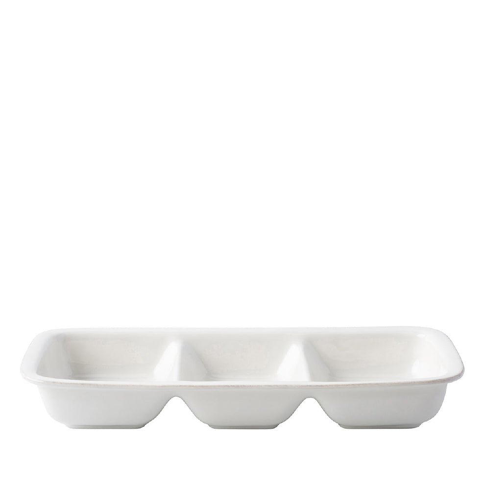 Puro Whitewash 15" Divided Serving Dish