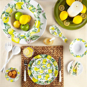 Q SQUARED Limonata Melamine Dinner Plate Set of 4