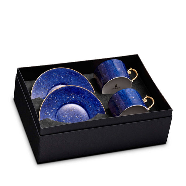 L'OBJET Lapis Tea Cup & Saucer Set of 2