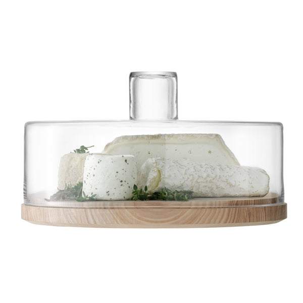 LSA INTERNATIONAL Lotta Cheese / Pastries Dome & Ash Base Set of 2