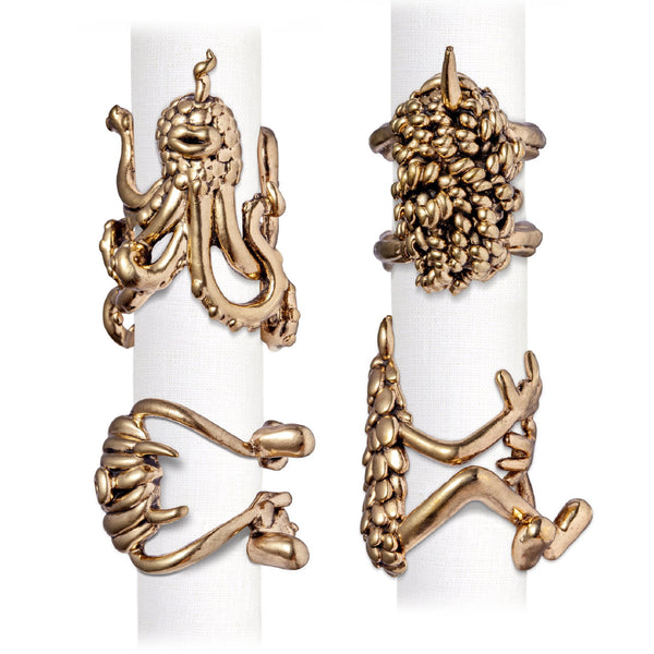 L'OBJET Haas Monster Ball Napkin Rings Set Of 4