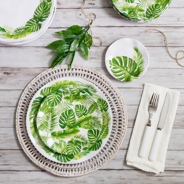 Q SQUARED Palm Melamine Canape Plate Set of 12