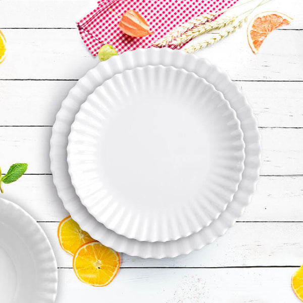 Q SQUARED Patio Luxe Lightweight White Salad Plate Set Of 4