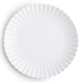 Q SQUARED Patio Luxe Lightweight White Dinner Plate Set Of 4