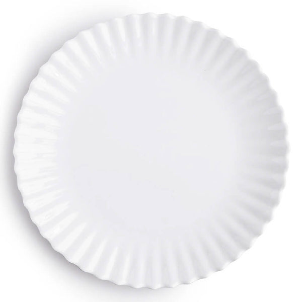 Q SQUARED Patio Luxe Lightweight White Dinner Plate Set Of 4