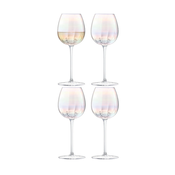 LSA INTERNATIONAL Pearl White Wine Glass Set of 8