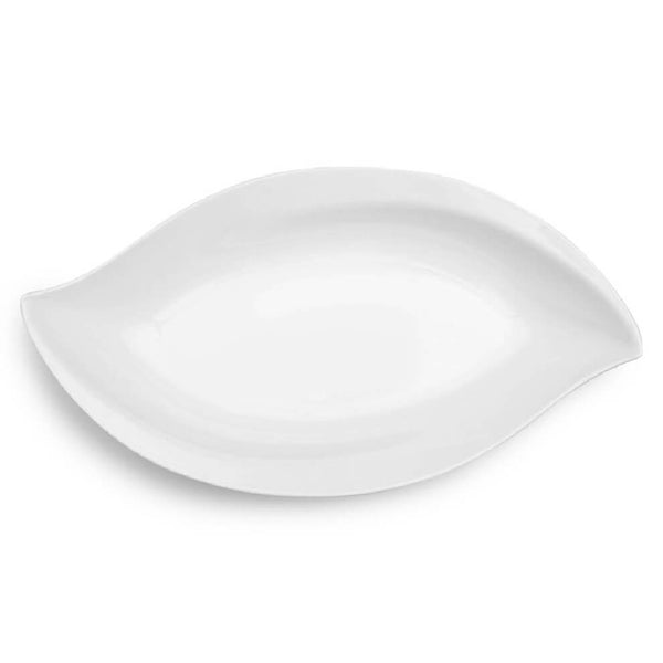 Q SQUARED Petal White Melamine Serving Platter Set Of 4