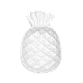 Q SQUARED Pineapple White Melamine Serving Platter Set Of 4