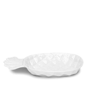 Q SQUARED Pineapple White Melamine Serving Platter Set Of 4