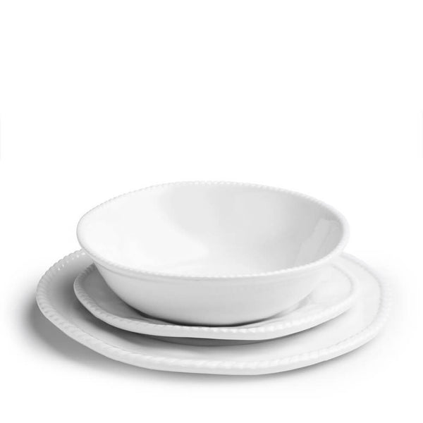 Q SQUARED Portsmouth Nautical White Melamine Salad Plate Set Of 4