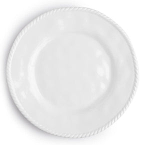 Q SQUARED Portsmouth Nautical White Melamine Dinner Plate Set Of 4
