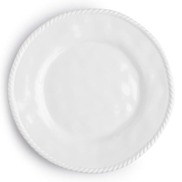 Q SQUARED Portsmouth Nautical White Melamine Dinner Plate Set Of 4
