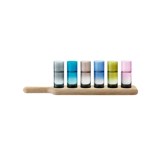 LSA INTERNATIONAL Paddle Shot Set & Oak Paddle Set of 4