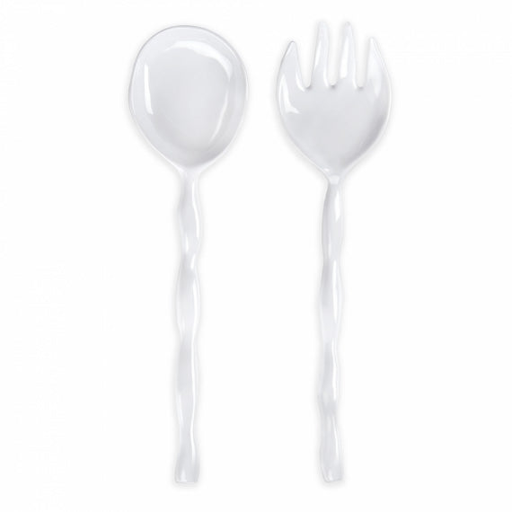 Q SQUARED Ruffle Melamine Salad Servers Set of 8